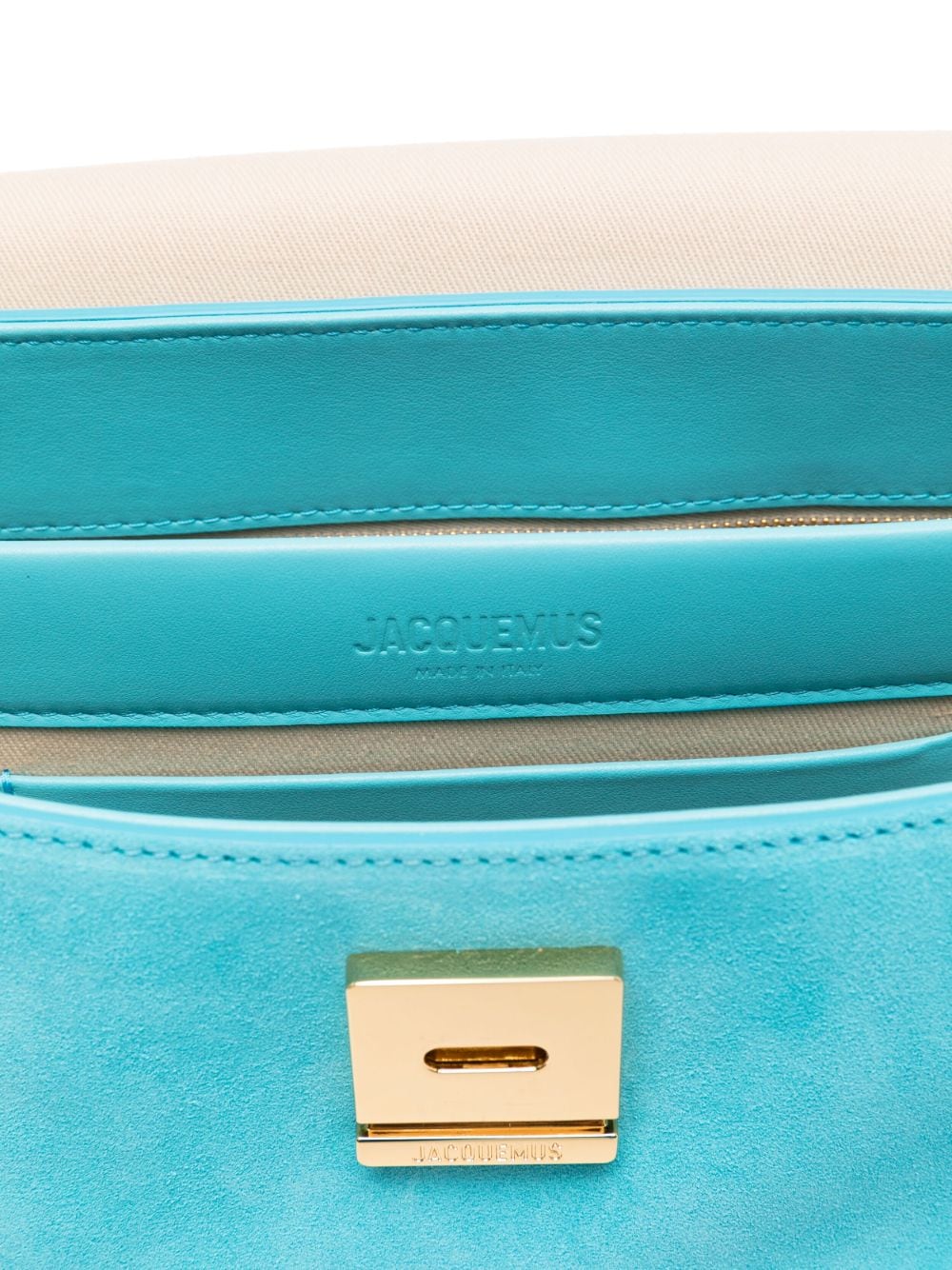 JACQUEMUS Le Chiquito Calf Suede Foldover Top Handle Bag - Clear Blue image 1