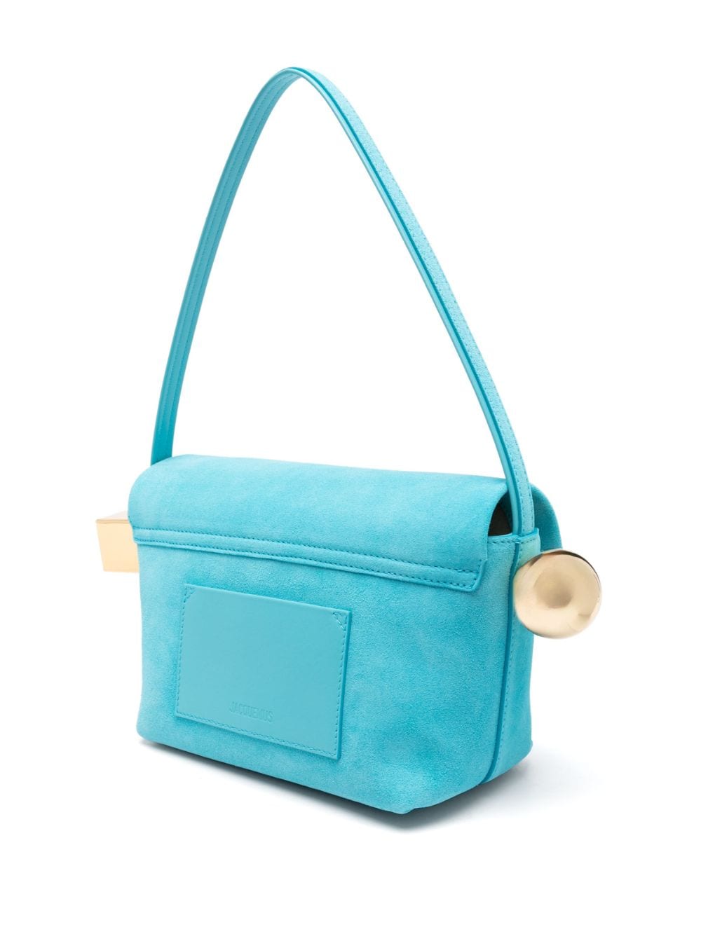 JACQUEMUS Le Chiquito Calf Suede Foldover Top Handle Bag - Clear Blue image 3