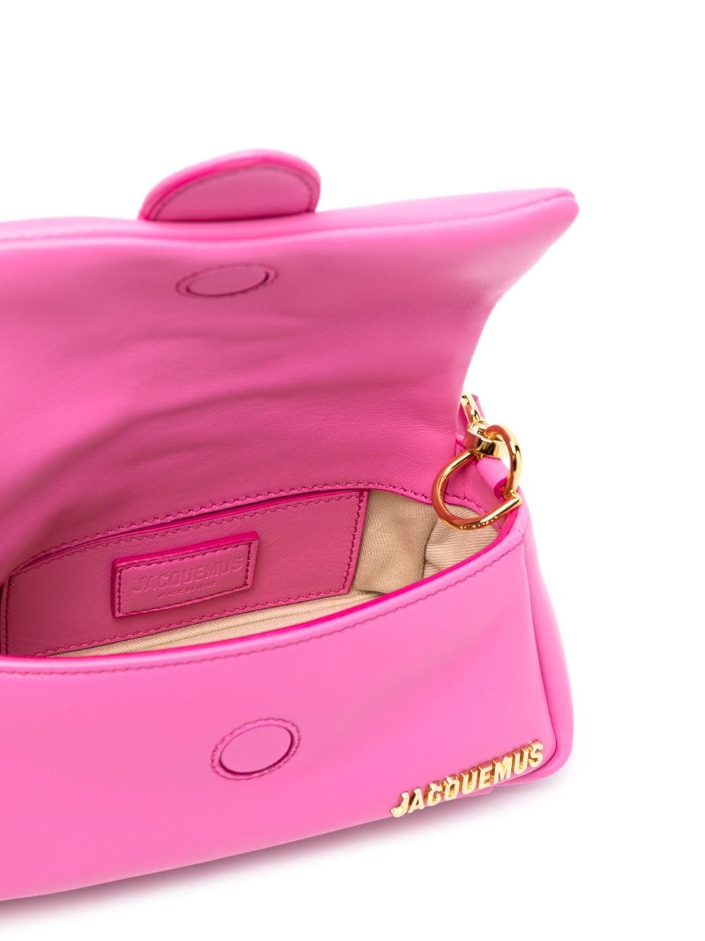 JACQUEMUS Le Chiquito Calfskin Padded Shoulder Bag - Fuchsia image 1