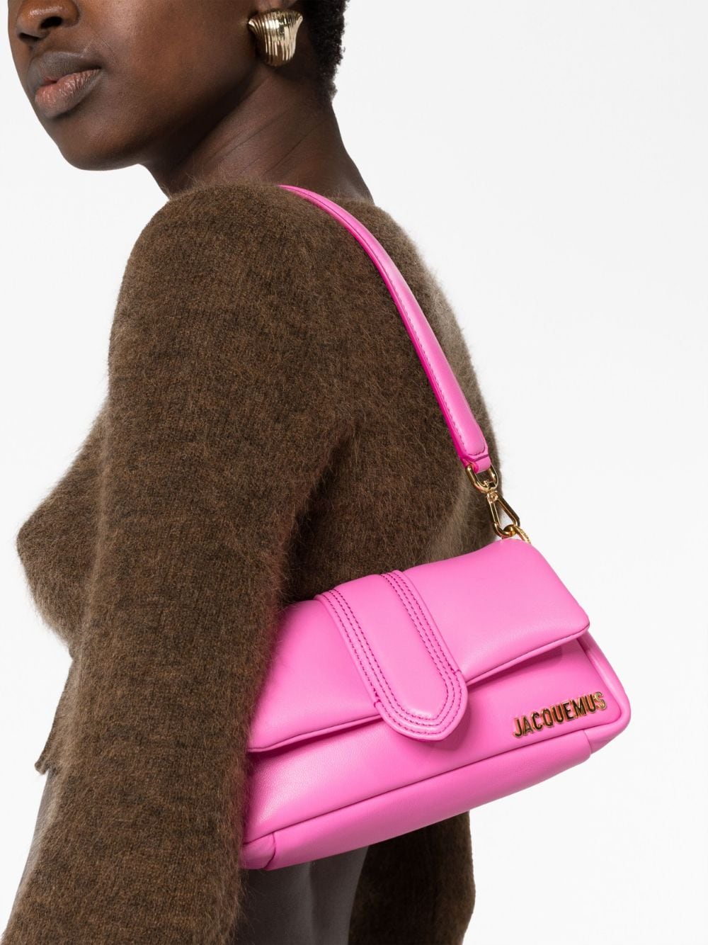 JACQUEMUS Le Chiquito Calfskin Padded Shoulder Bag - Fuchsia image 4