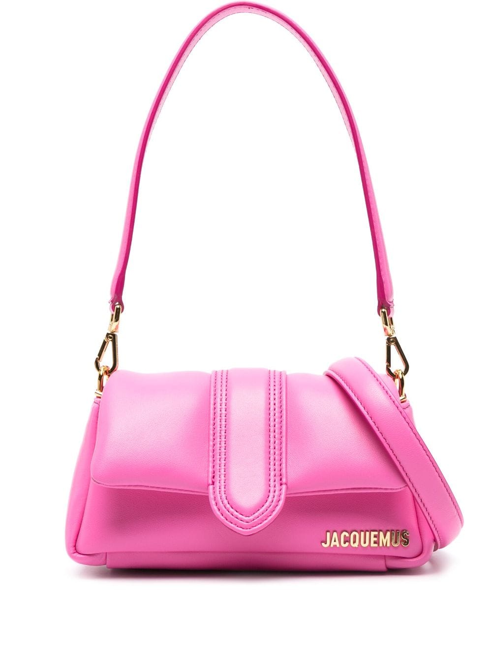 JACQUEMUS Le Chiquito Calfskin Padded Shoulder Bag - Fuchsia image 0