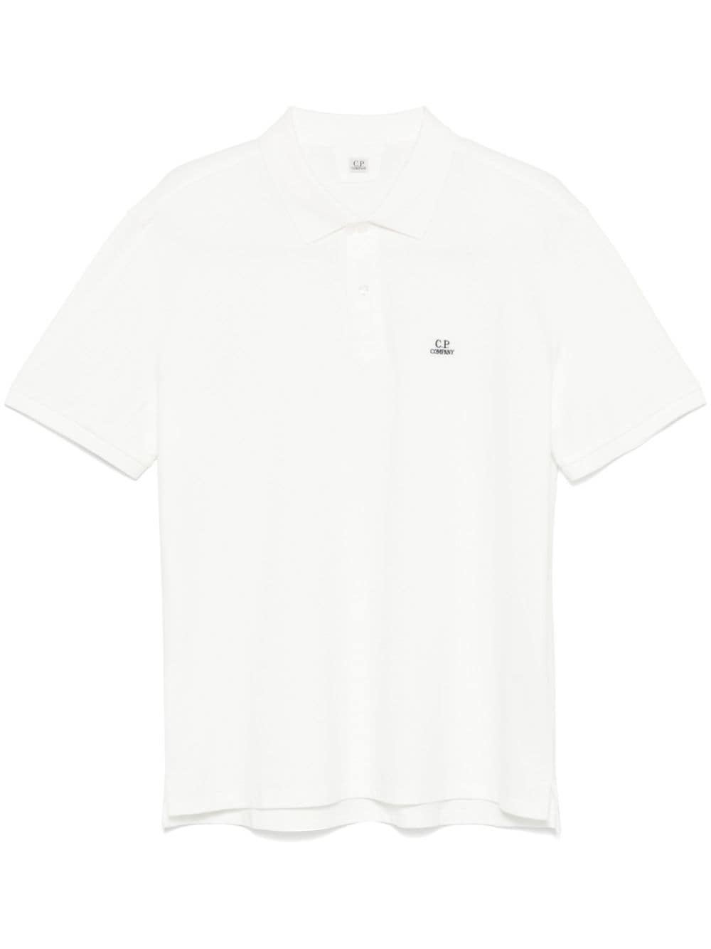 C.P. Company Logo Cotton Polo Shirt - White image 0