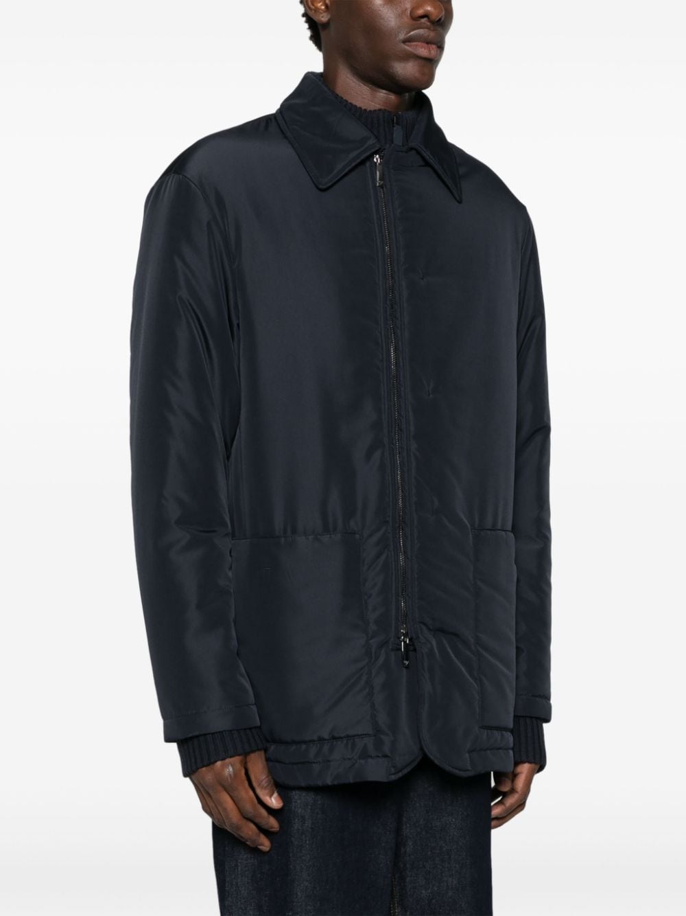 Emporio Armani Blue Technical Jersey Jacket image 2