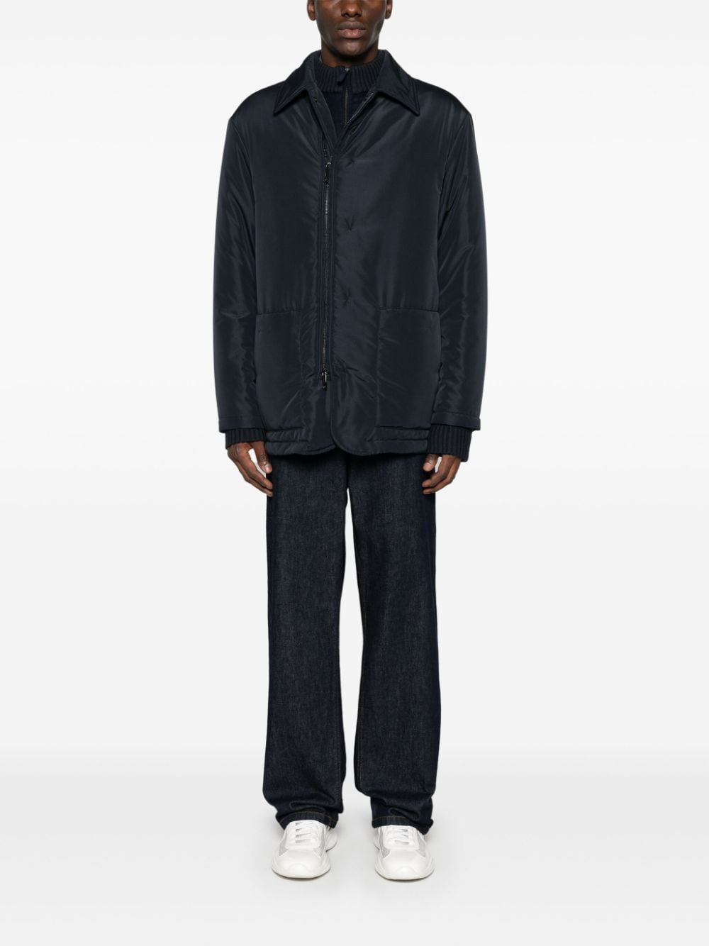 Emporio Armani Blue Technical Jersey Jacket image 3