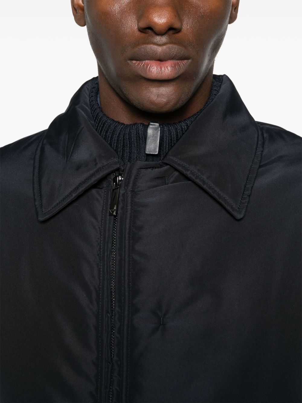 Emporio Armani Blue Technical Jersey Jacket image 4