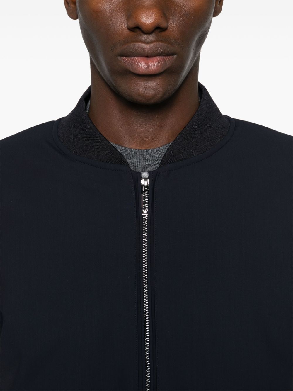 Emporio Armani Blue Technical Jersey Padded Coat image 2