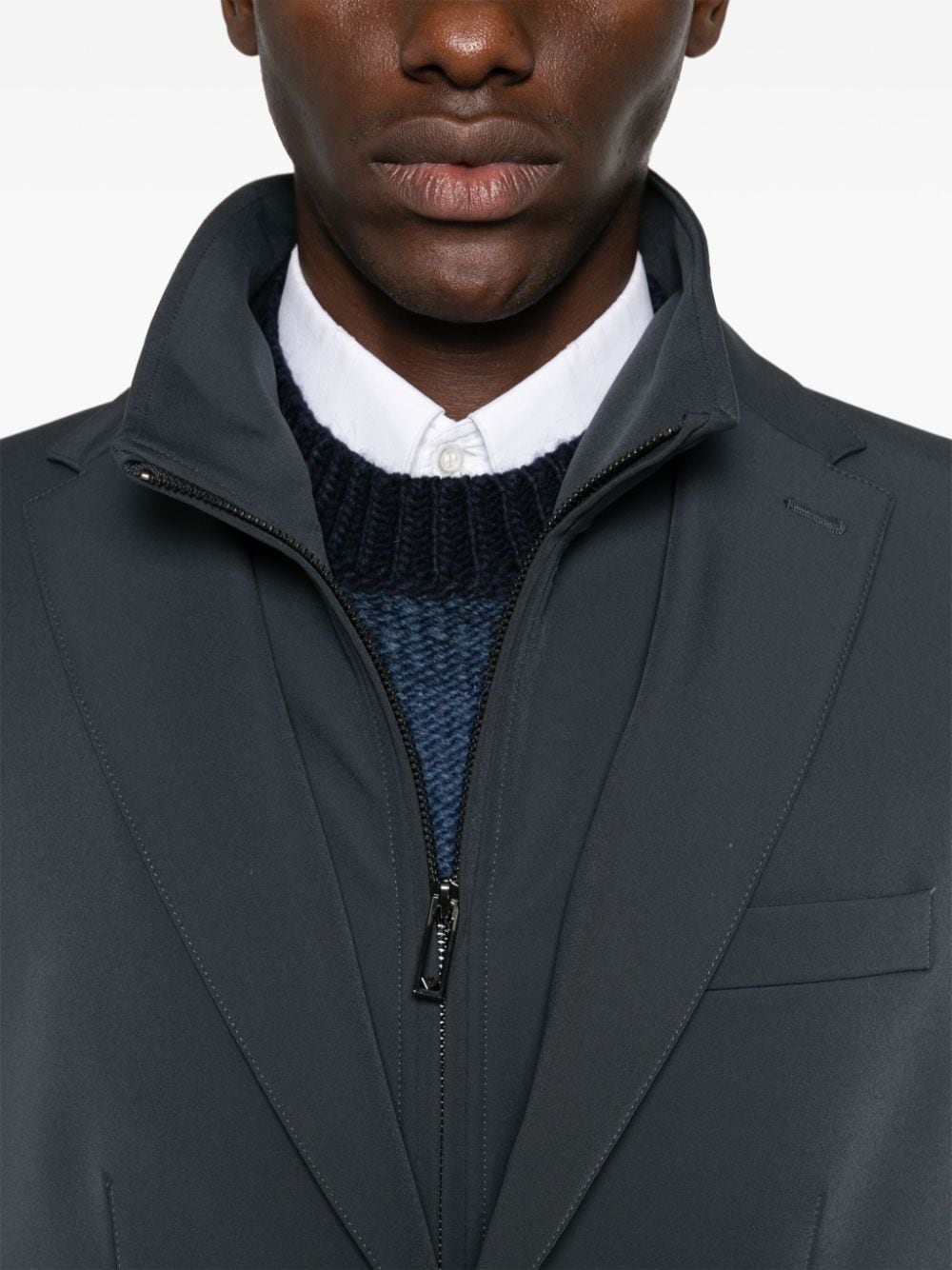 Emporio Armani Blue Technical Jersey Jacket image 2