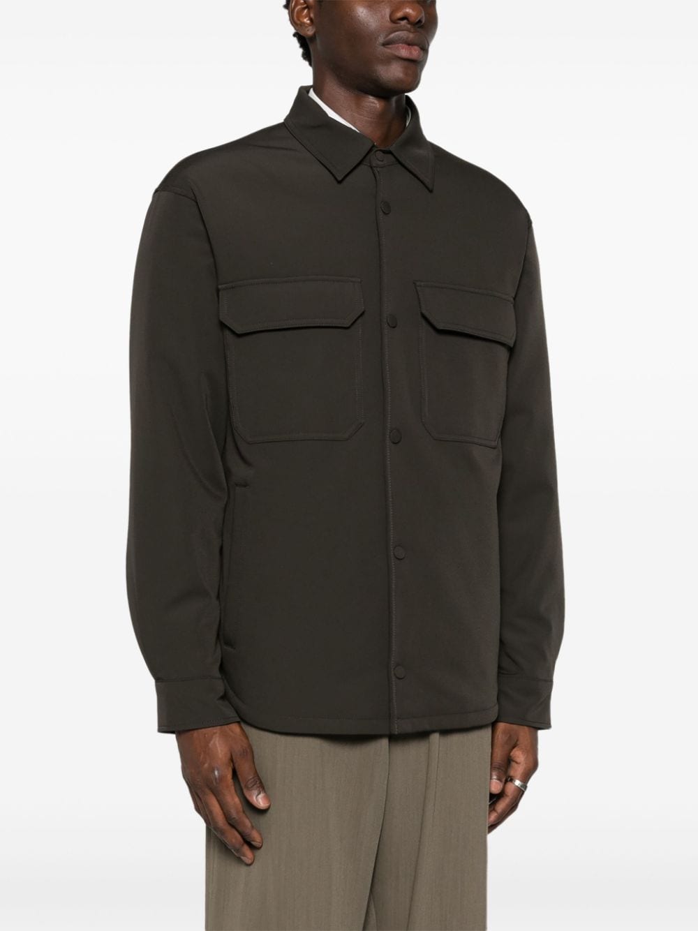 Emporio Armani Men's Green Technical Jersey Jacket image 2