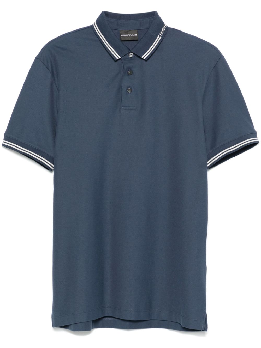 Emporio Armani Men's Logo-Embroidered Cotton Piqué Polo Shirt - Clear Blue image 0