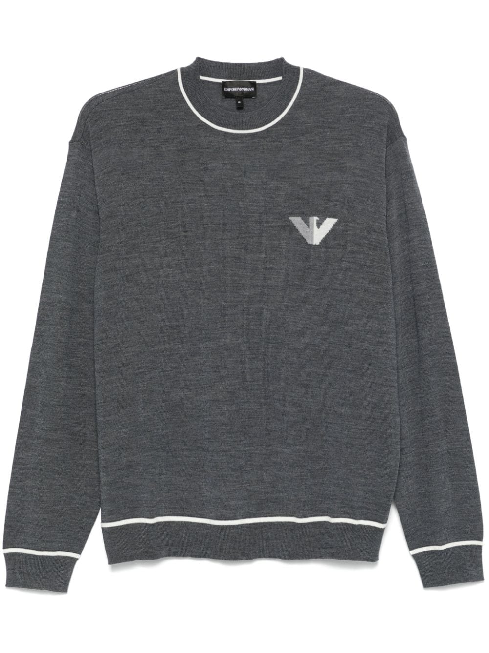 Emporio Armani Grey Virgin Wool Crew Neck Sweater image 0