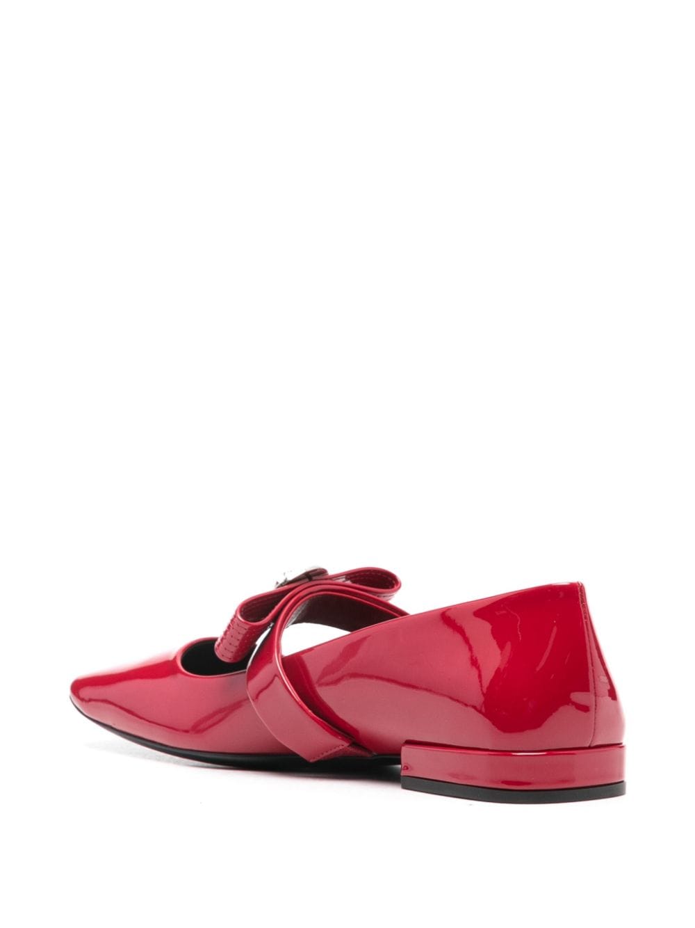 Versace Women's Red Patent Leather Slip-On Flat Shoes with Medusa Head Detail image 2