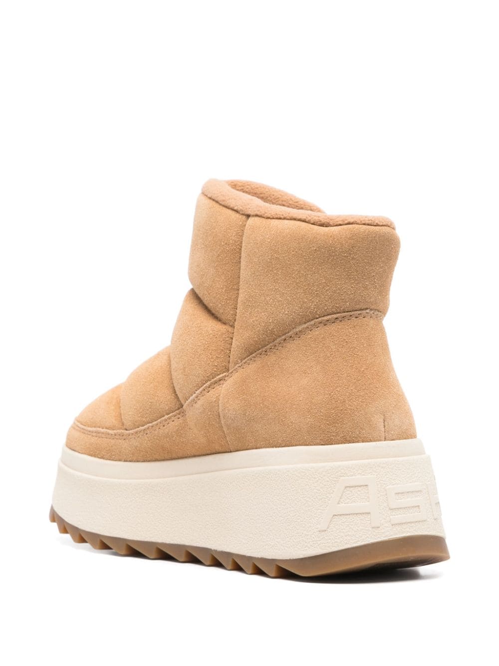 SLEEKEO Camel Suede Platform Ankle Boots image 1