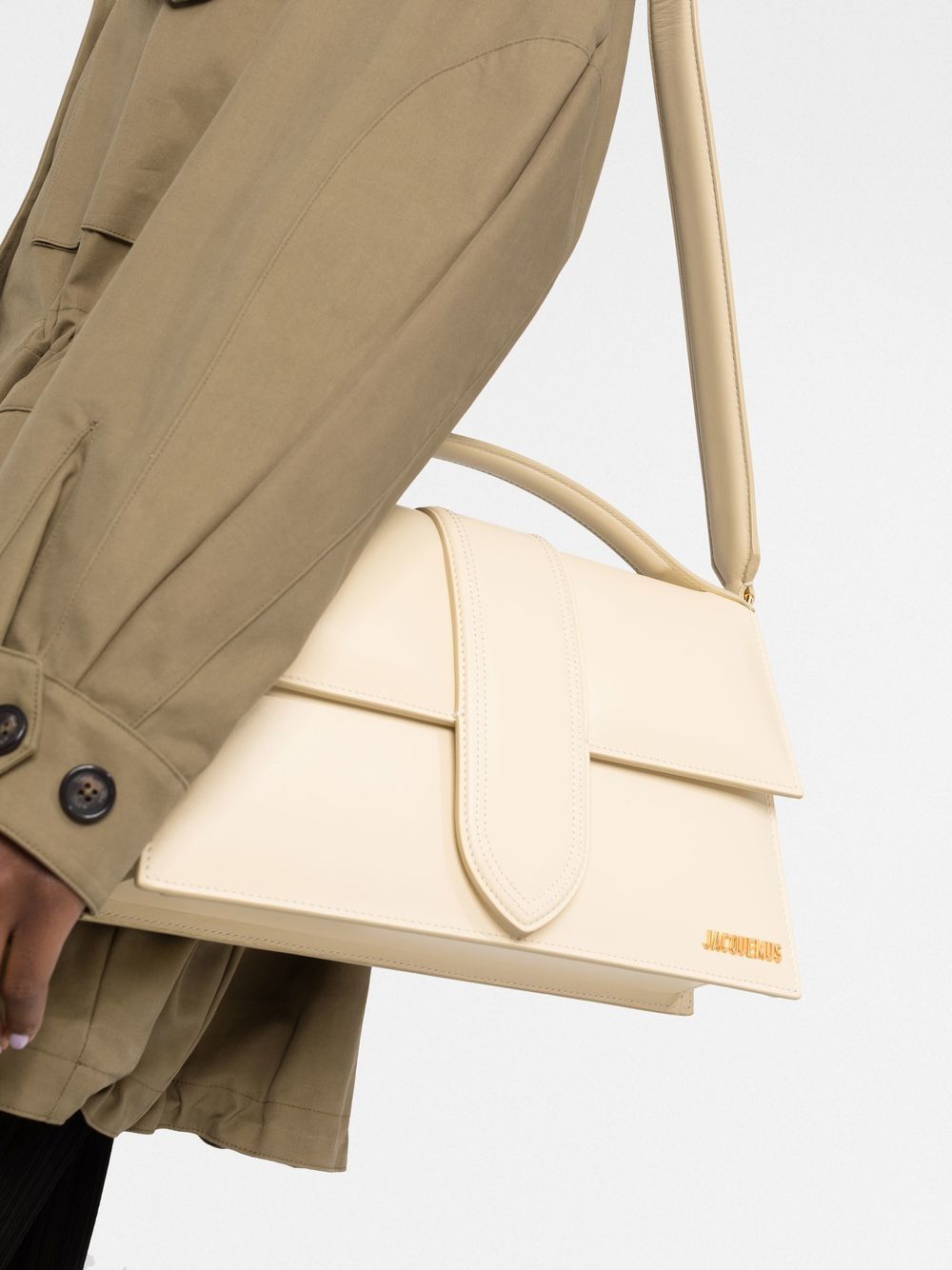 JACQUEMUS Le Chiquito Calfskin Leather Shoulder Bag - Ivory image 2