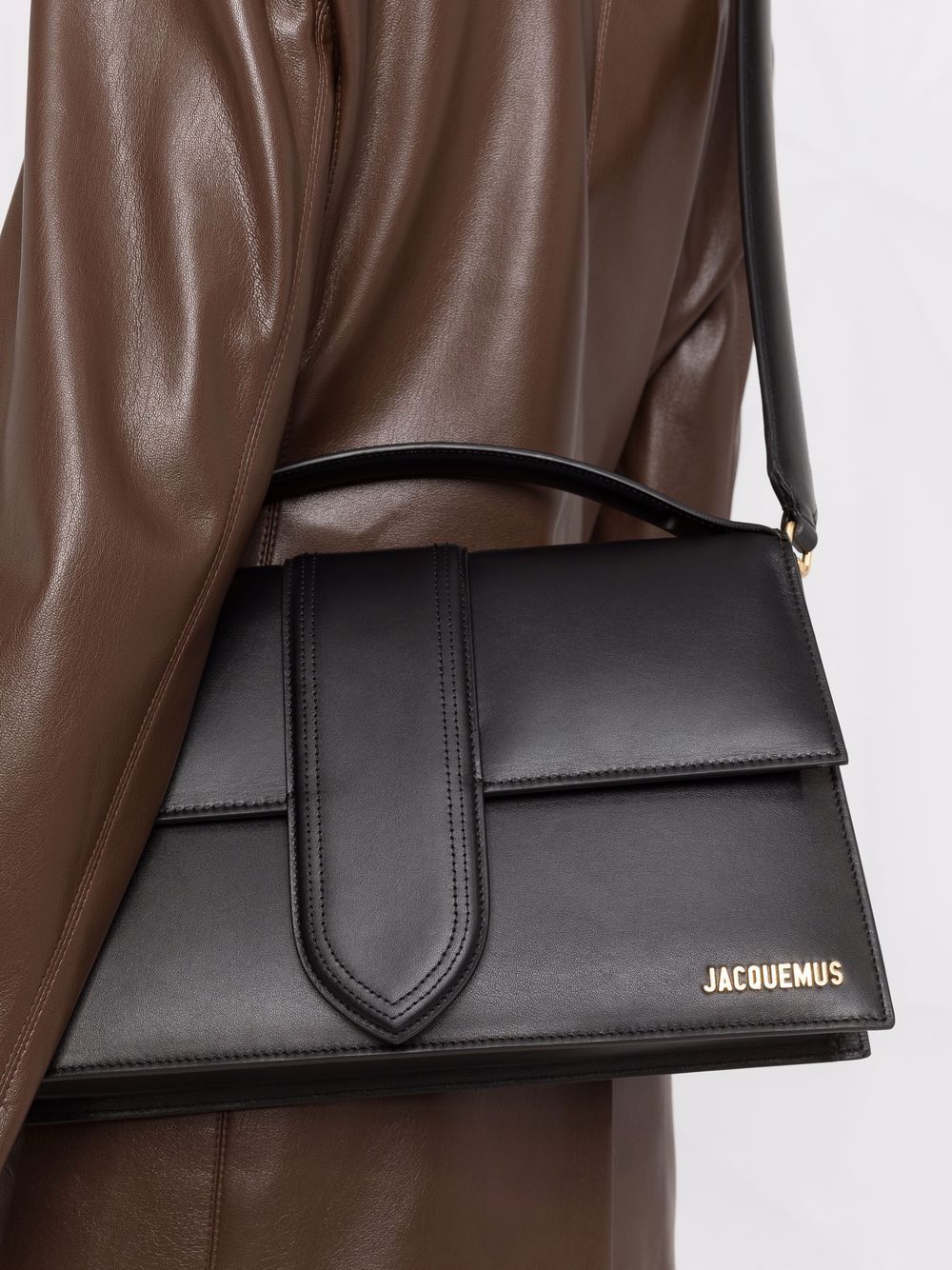 JACQUEMUS Le Chiquito Calfskin Leather Shoulder Bag - Black image 4