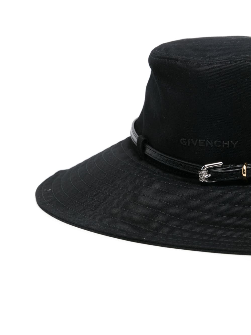 Givenchy Black Cotton Canvas Flat Brim Hat image 1