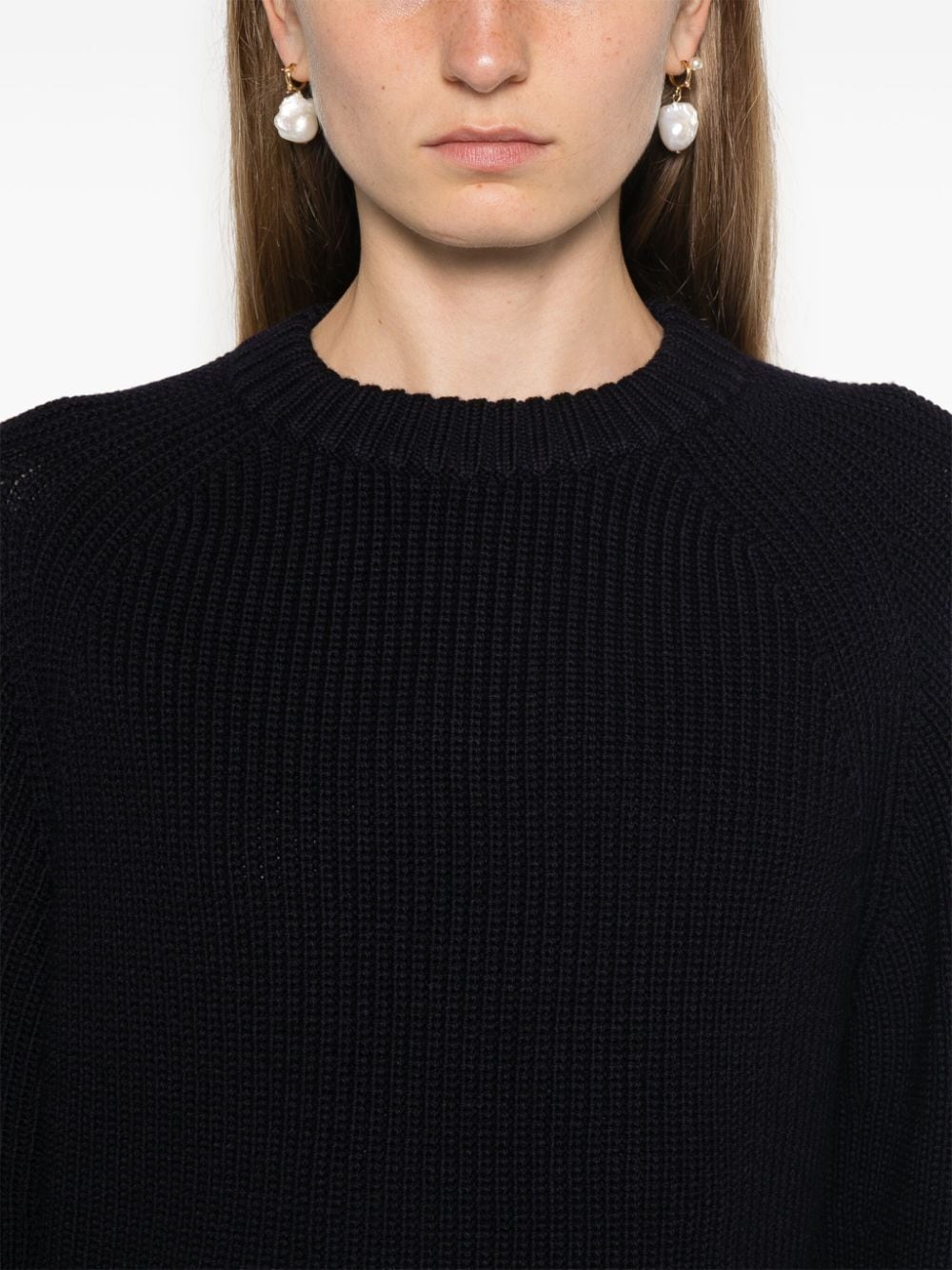 Forte Forte Ribbed Knit Crew Neck Sweater - Midnight Blue image 2