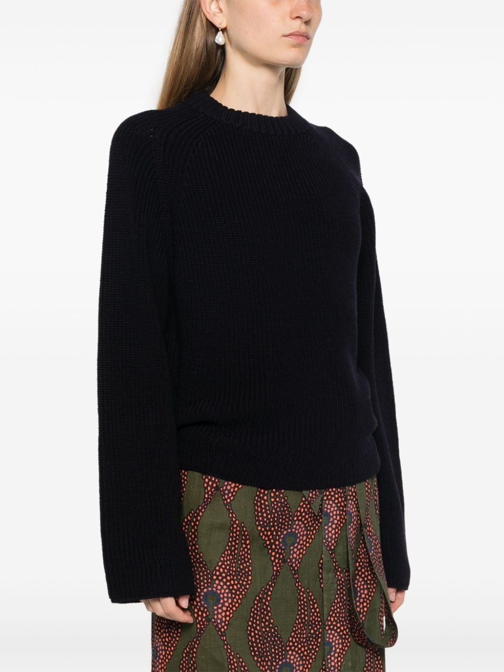 Forte Forte Ribbed Knit Crew Neck Sweater - Midnight Blue image 4