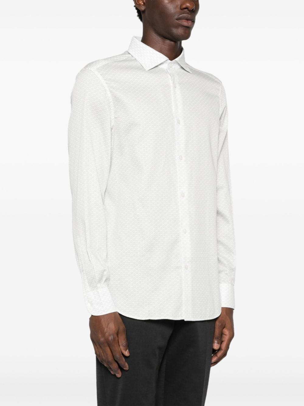 Emporio Armani White Cotton Blend Logo Print Shirt image 2