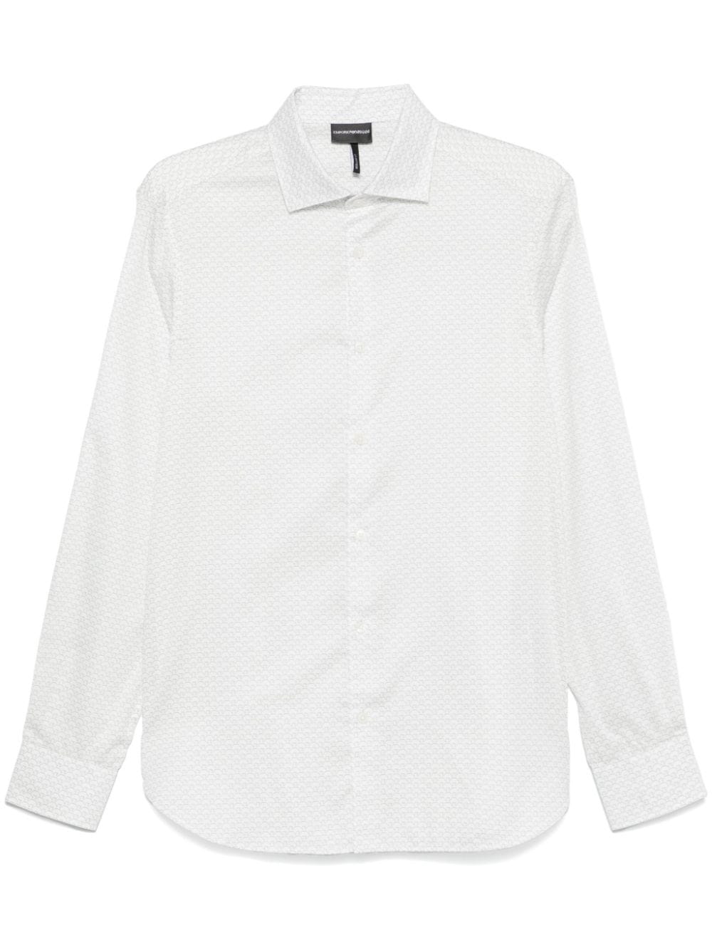 Emporio Armani White Cotton Blend Logo Print Shirt image 0