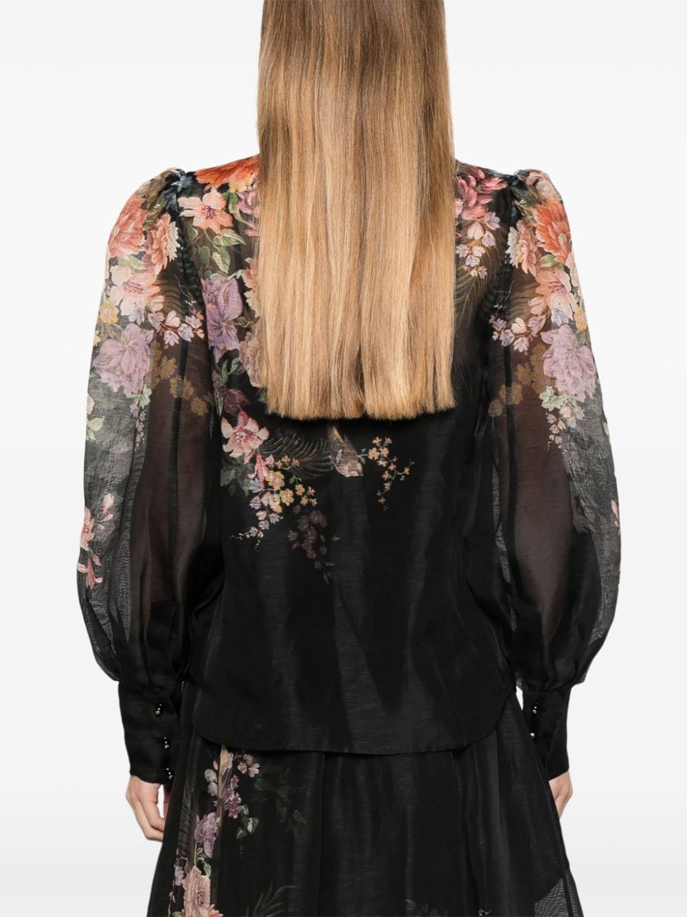 Zimmermann Black Linen-Silk Blend Organza Shirt image 2