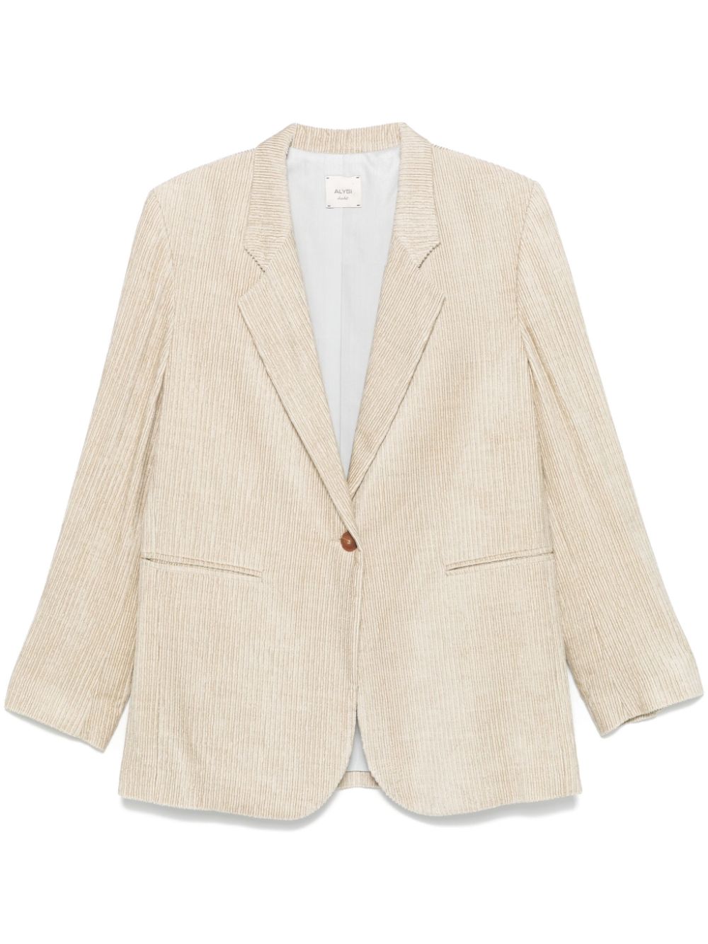 Alysi Beige Velvet Striped Blazer image 0