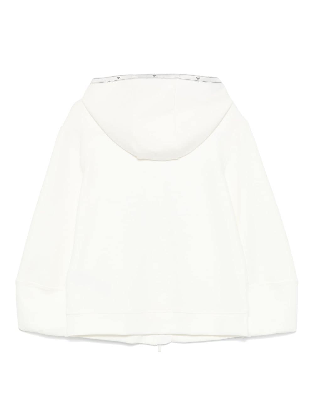 Emporio Armani White Scuba Jersey Zip-Up Hoodie image 1