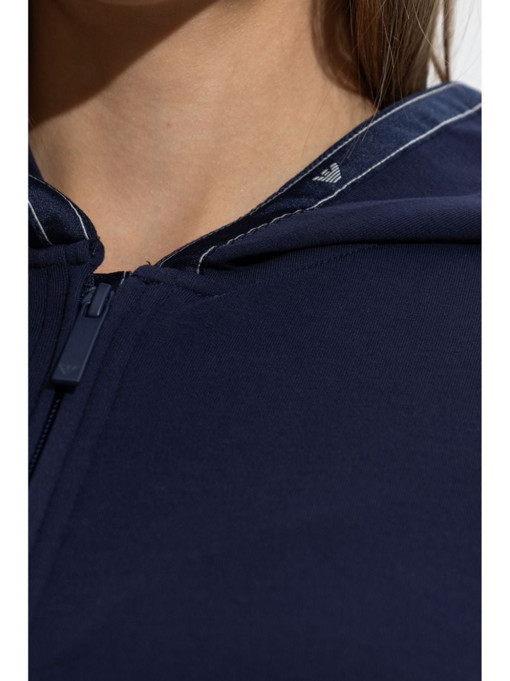 Emporio Armani Blue Cotton Blend Zip-Up Hoodie image 1