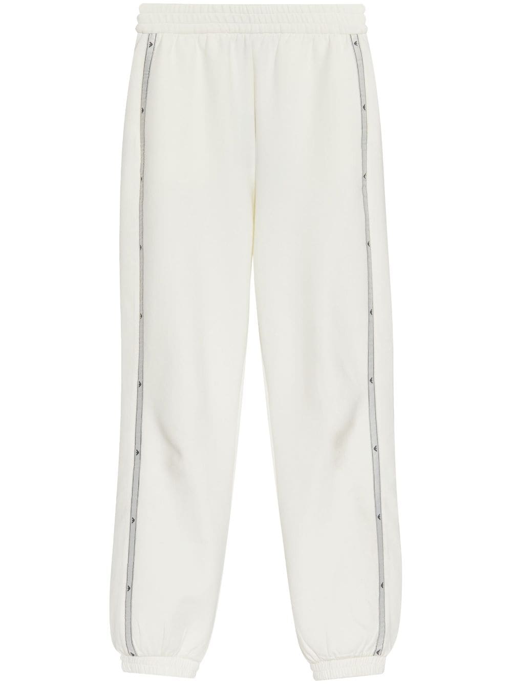 Emporio Armani White Tapered Leg Trousers with Logo Tape Detailing image 0