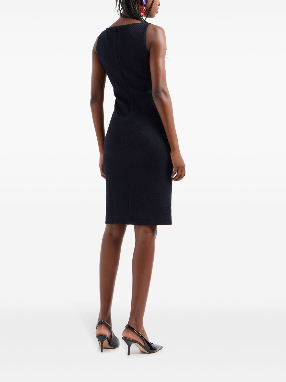 Emporio Armani Black Wool-Cotton Blend Sleeveless Dress image 2