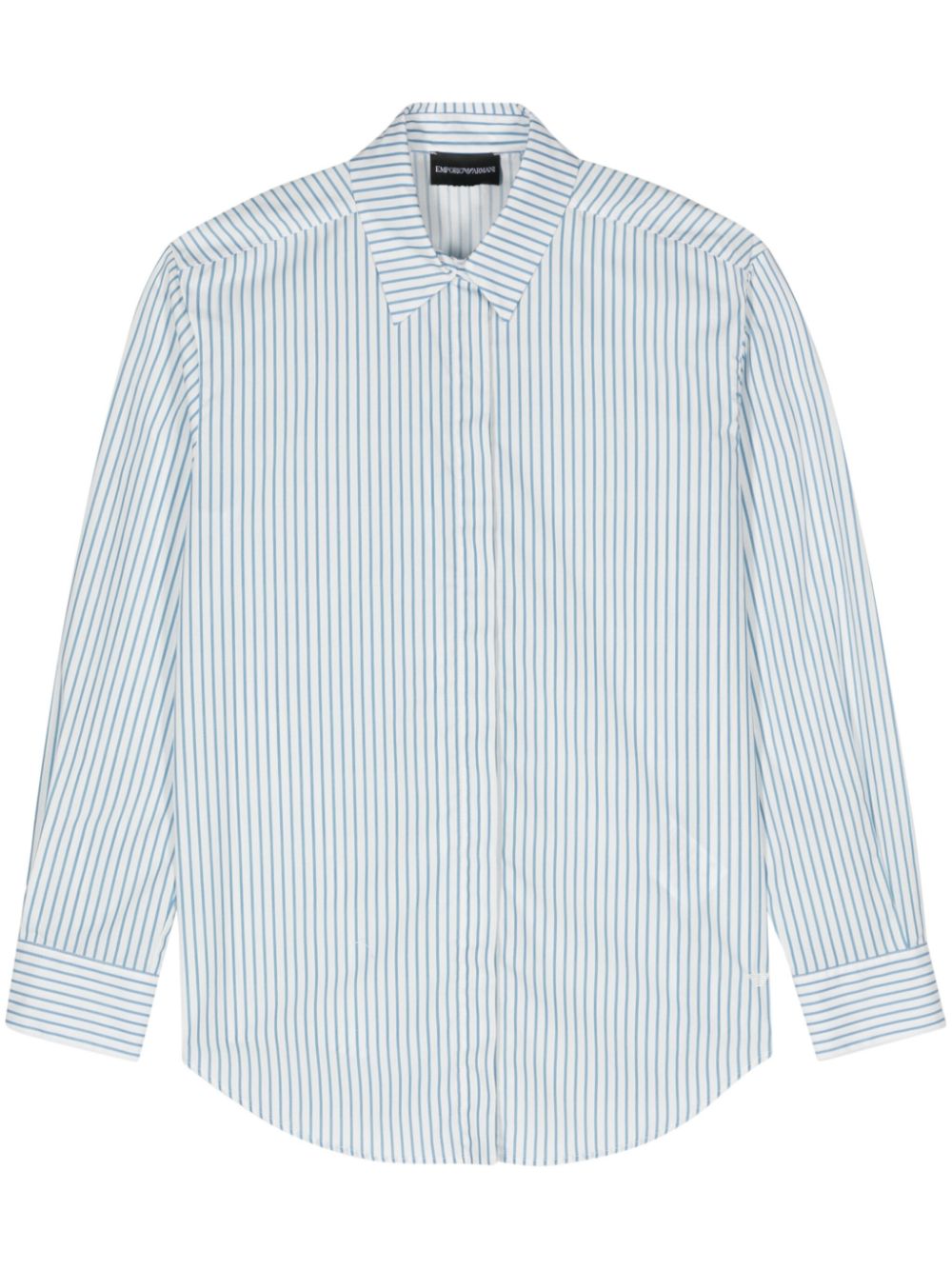 Emporio Armani White Cotton Poplin Stripe Shirt image 0