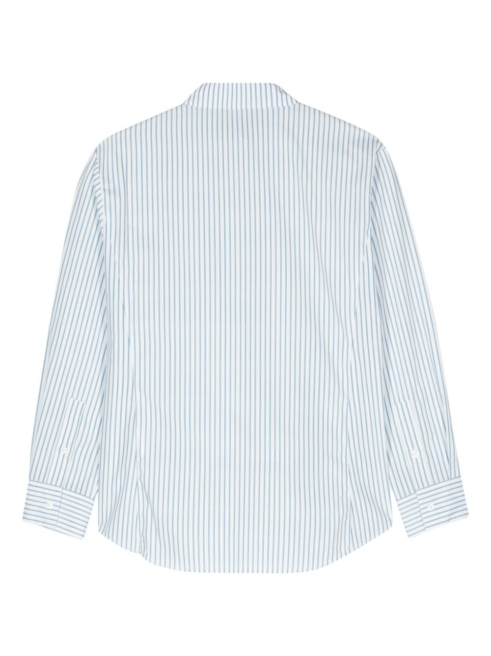 Emporio Armani White Cotton Poplin Stripe Shirt image 1