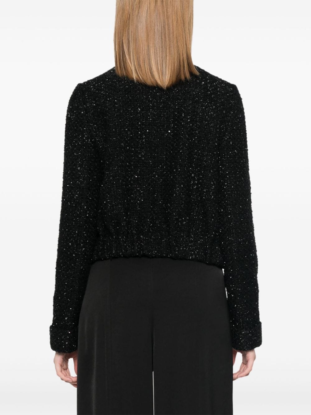 Emporio Armani Black Tweed Jacket with Sequins image 2