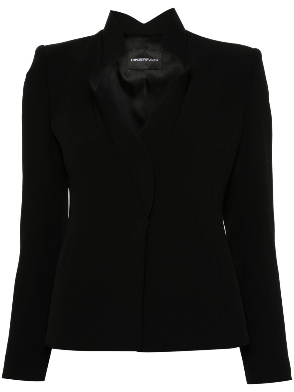 Emporio Armani Black Cady Texture Blazer image 0