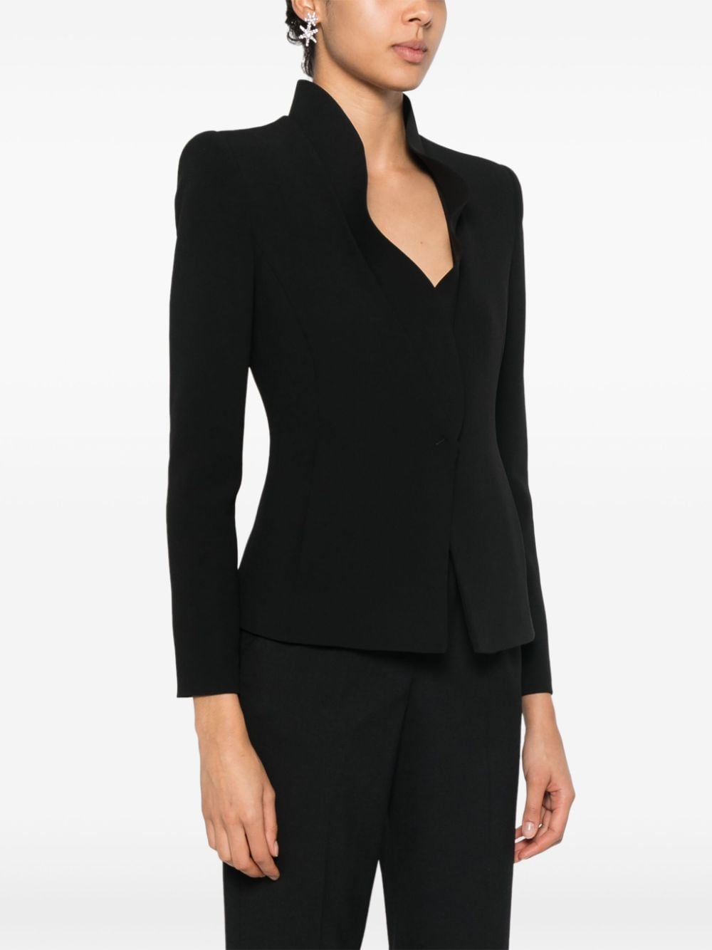 Emporio Armani Black Cady Texture Blazer image 2