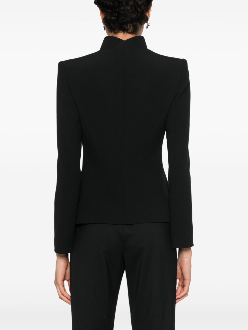 Emporio Armani Black Cady Texture Blazer image 3