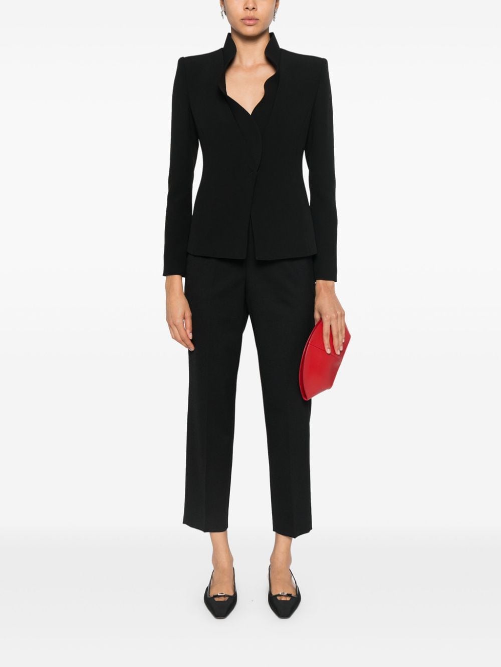 Emporio Armani Black Cady Texture Blazer image 4