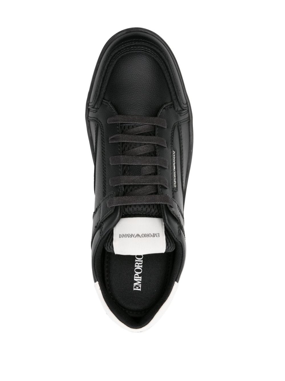 Emporio Armani Men's Black Leather Sneakers image 1