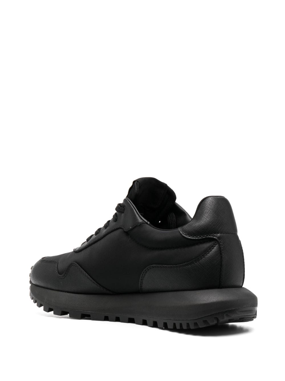 Emporio Armani Black Leather Logo Sneakers image 3