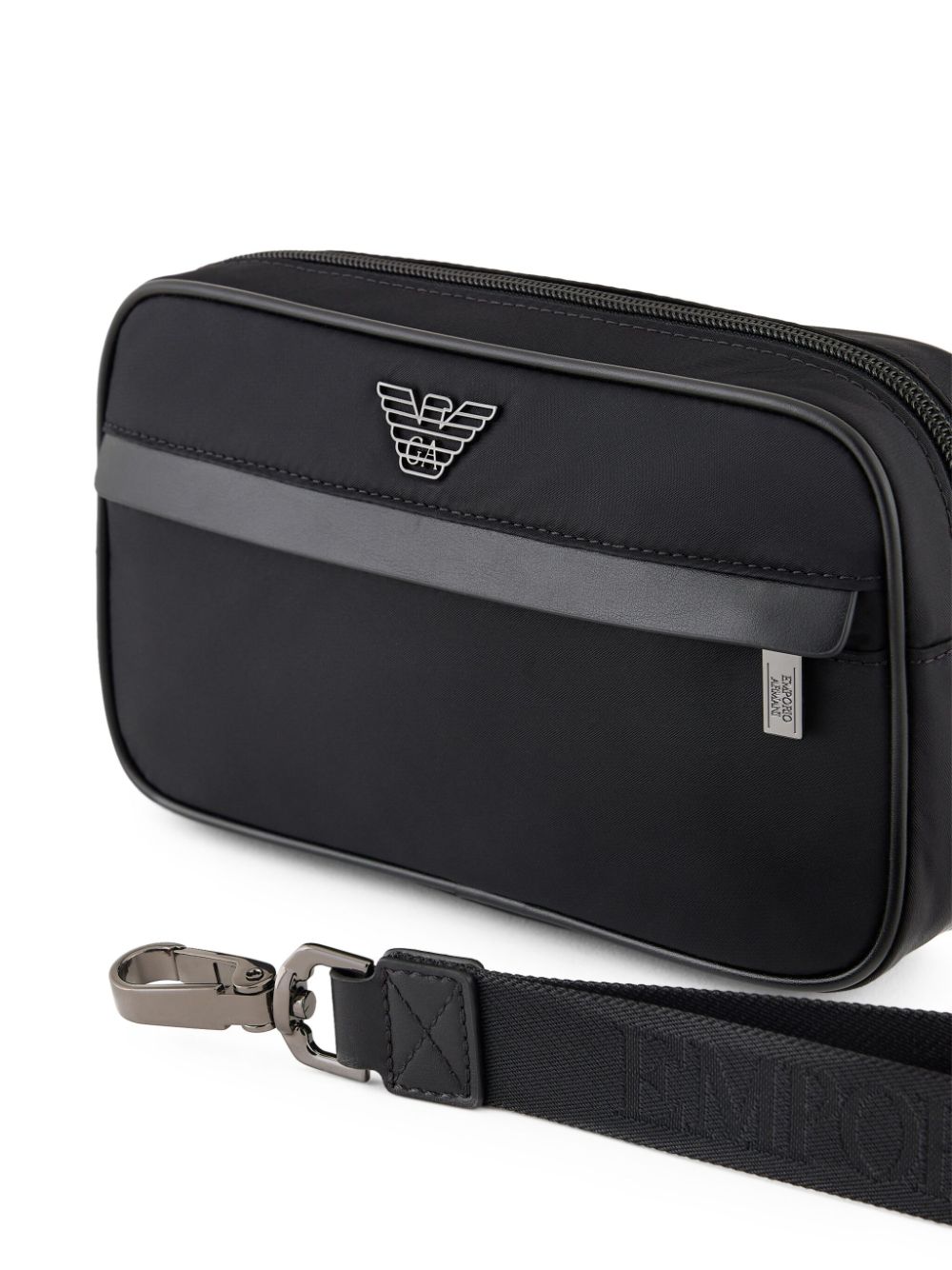 Emporio Armani Black Leather Wallet with Logo Plaque image 4