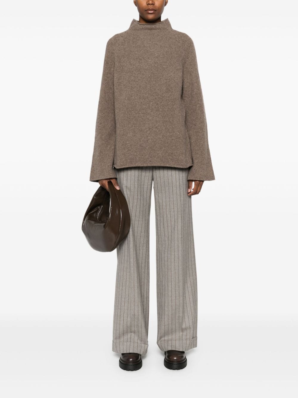 FILIPPA K Grey Mock Neck Long Sleeve Sweater image 4