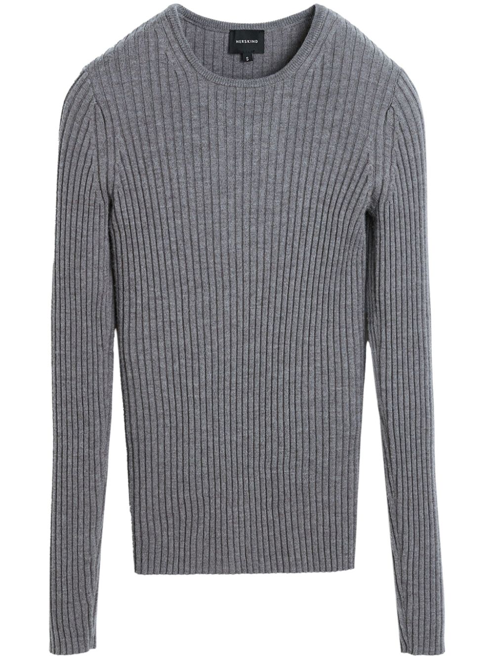 HERSKIND Ribbed Merino Wool Sweater - Grey image 0