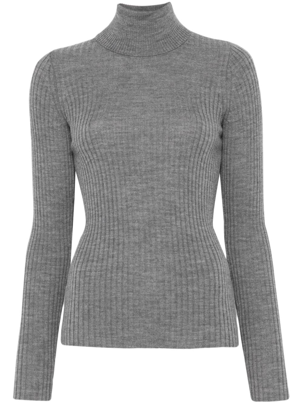 HERSKIND Ribbed Merino Wool Roll Neck Sweater - Grey image 0