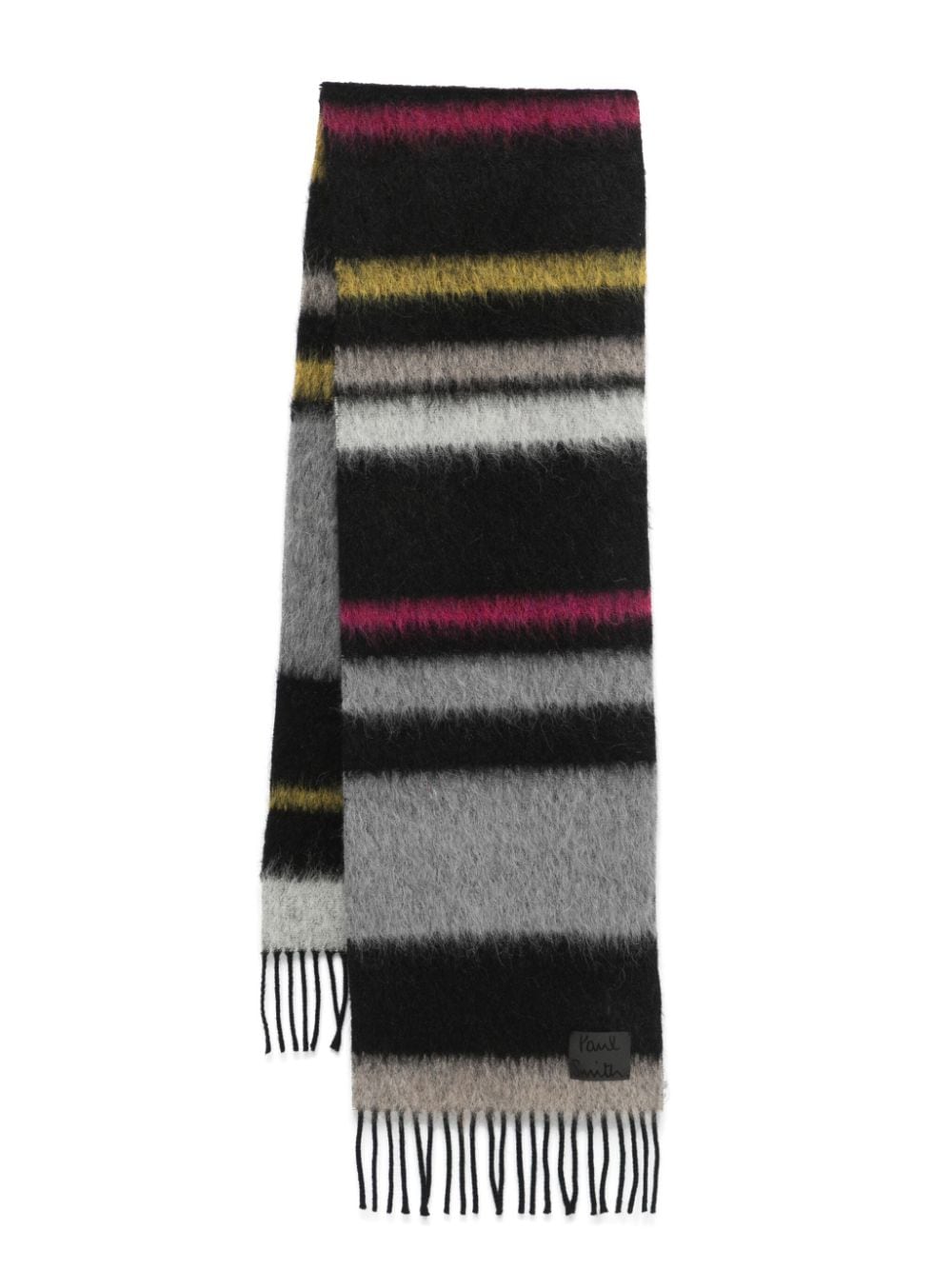 Paul Smith Grey Wool Blend Stripe Scarf image 0