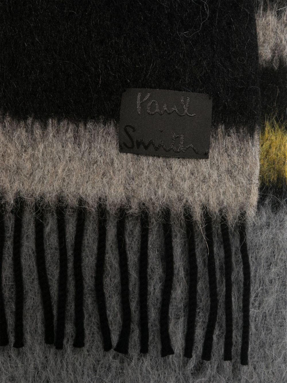 Paul Smith Grey Wool Blend Stripe Scarf image 1