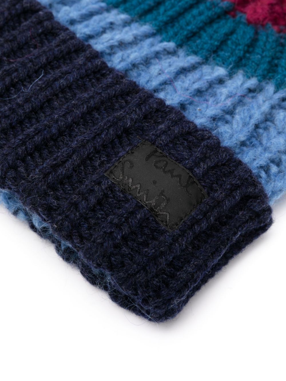 Paul Smith Blue Striped Lambswool Hat image 1