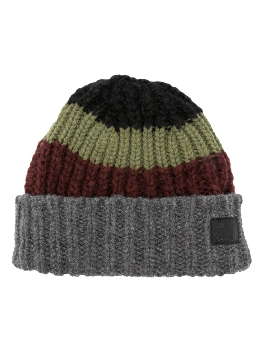 Paul Smith Black Striped Lambswool-Mohair Hat image 0