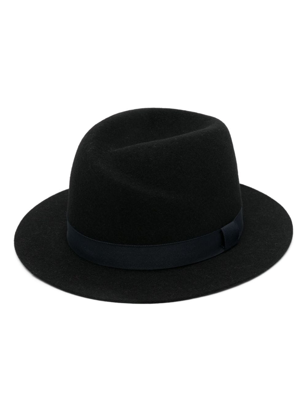 Paul Smith Black Wool Fedora Hat with Grosgrain Ribbon Trim image 0