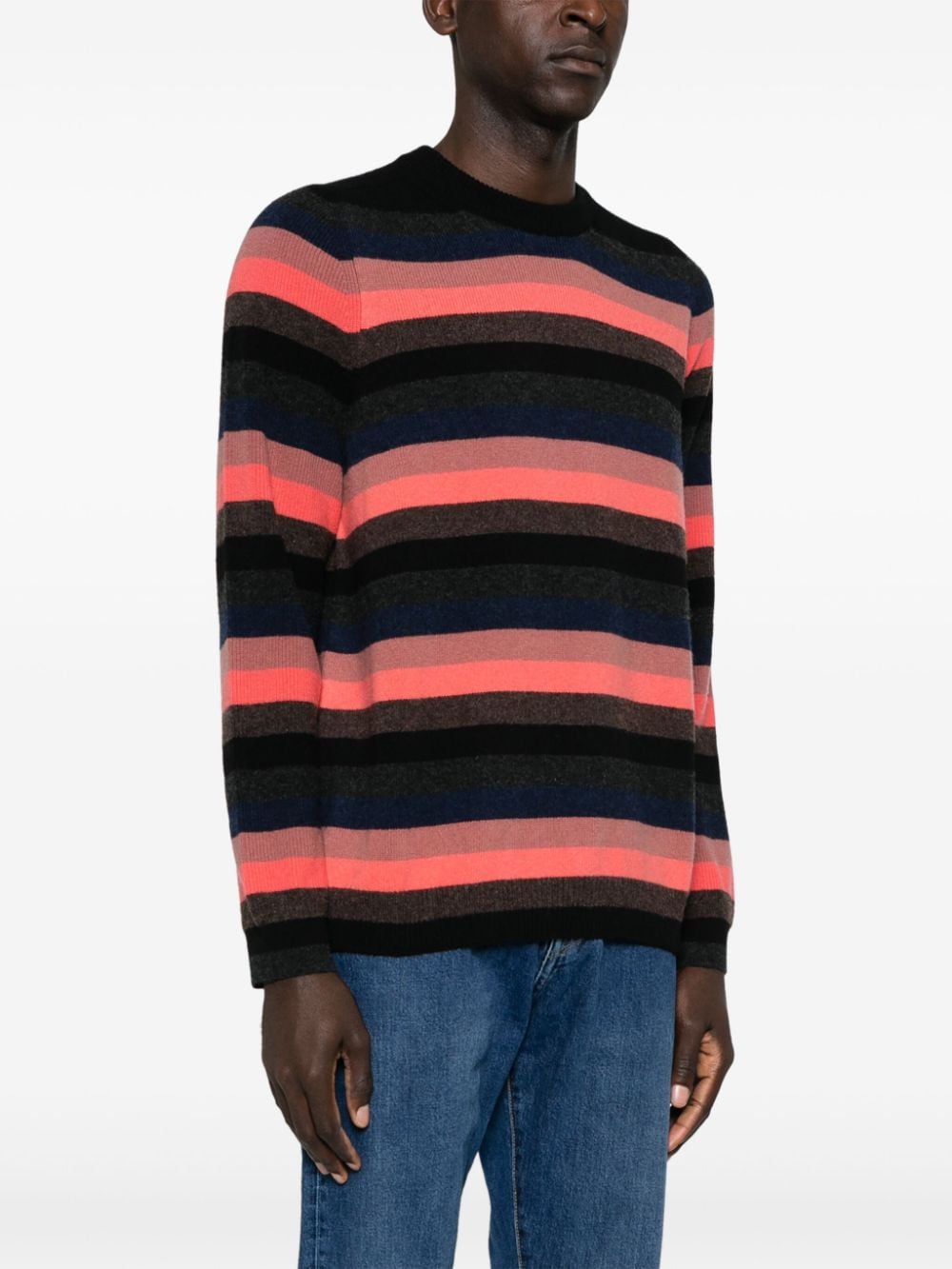 Paul Smith Men's Purple Striped Lambswool Crewneck Sweater image 2