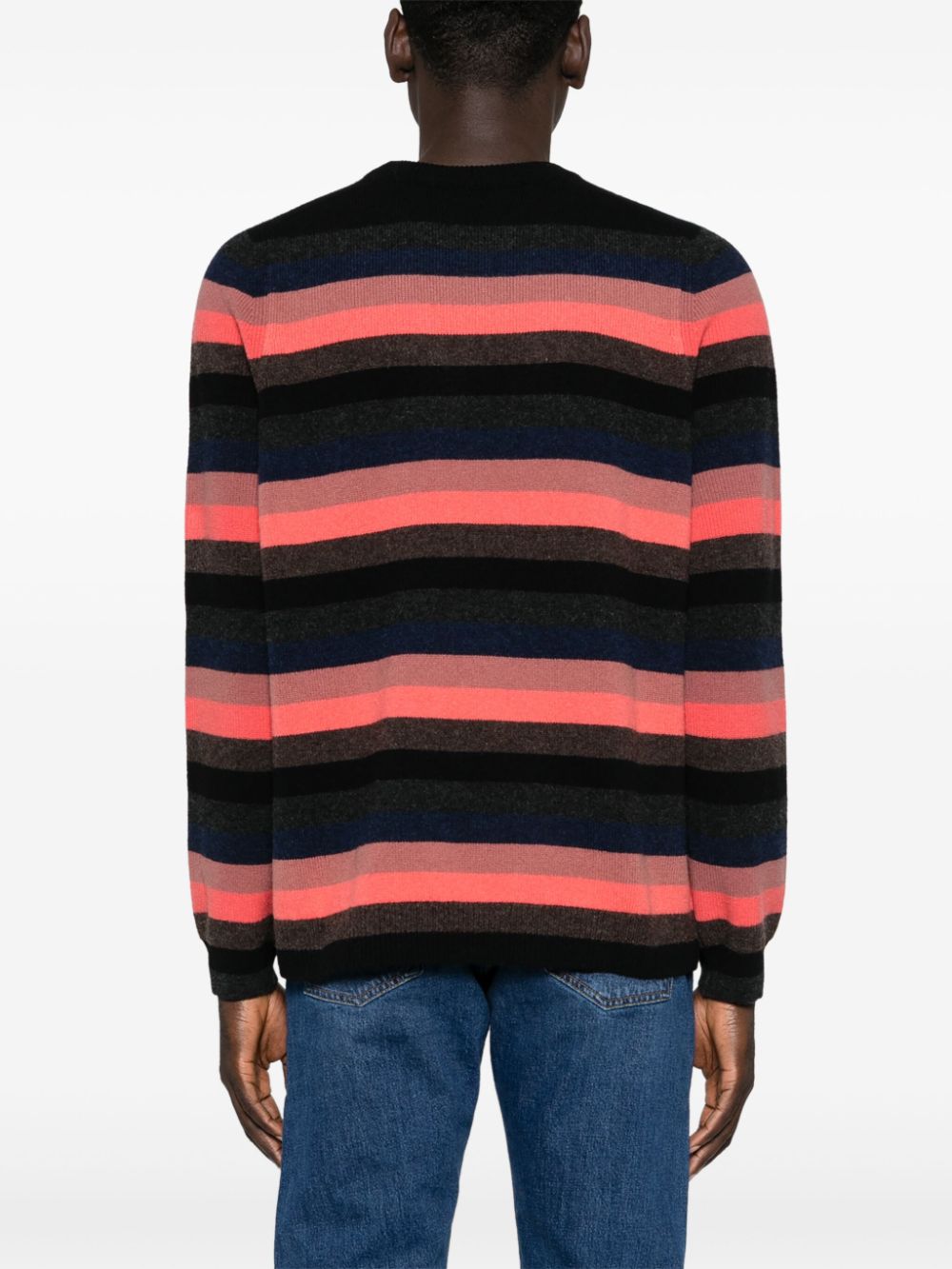 Paul Smith Men's Purple Striped Lambswool Crewneck Sweater image 4