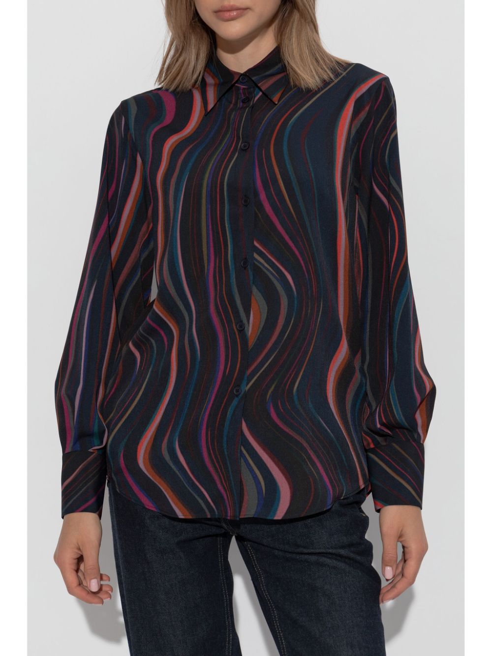 Paul Smith Blue Graphic Print Long Sleeve Shirt image 1